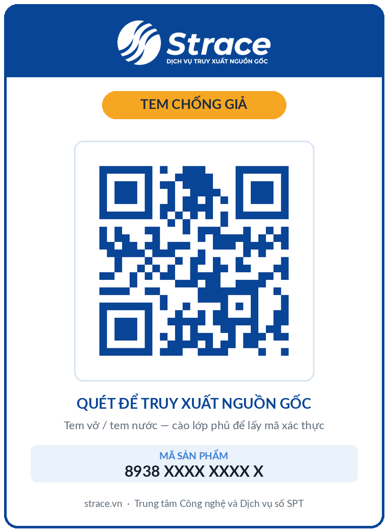 Mẫu tem chống giả Strace có mã xác thực